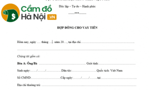 Mẫu phiếu cầm đồ - Download hợp đồng cầm cố mới nhất