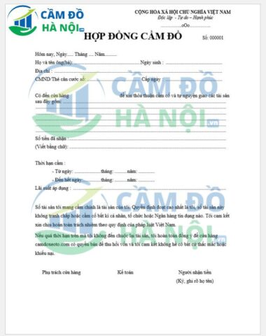 Mẫu Hợp Đồng Cầm Xe Ô Tô Đúng Chuẩn Mới Nhất 2022