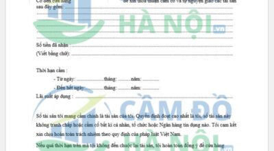 Mẫu hợp đồng cầm xe ô tô đúng chuẩn mới nhất 2022