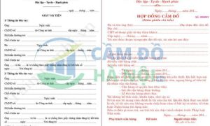 Mẫu giấy vay tiền cầm đồ mới nhất hiện nay