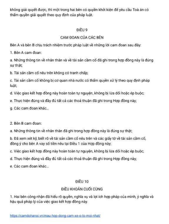 Mẫu hợp đồng cầm xe ô tô mới, chuẩn Bộ luật Dân sự 2015 27 Mẫu Hợp Đồng Cầm Xe Ô Tô Trang 5