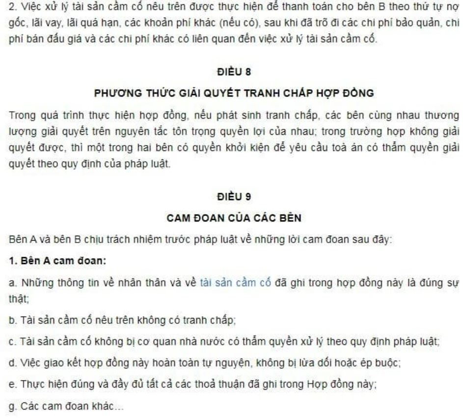 Mẫu Hợp Đồng Cầm Cố Tài Sản Trang 6